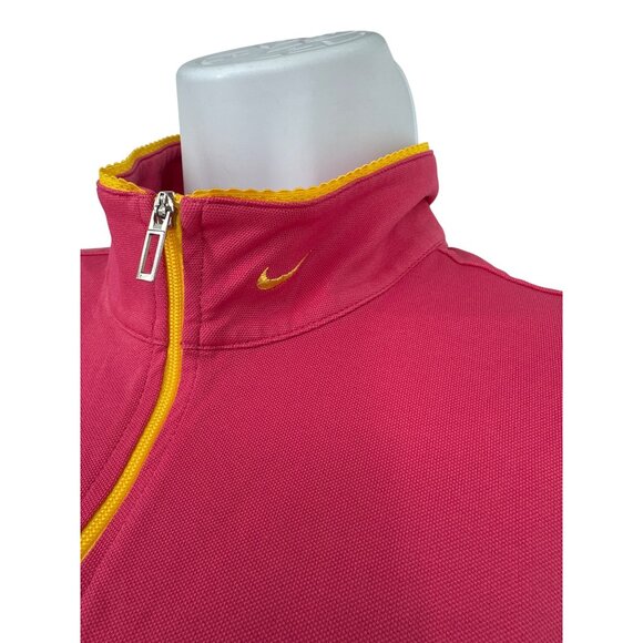 Nike Golf Dri-Fit Womens Pink & Yellow Short Sleeve 1/4 Zip Pullover XL - Picture 3 of 10